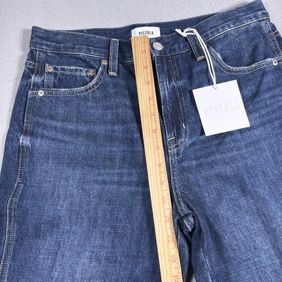 Pistola Kacey Jeans Womens 27 Blue Mid Rise Cuffed Relaxed Boyfriend Denim Pants - Picture 6 of 12